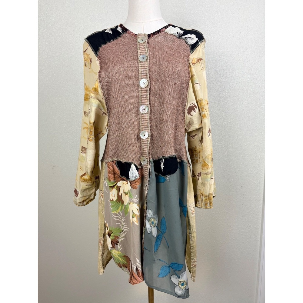 Nothing Matches Patchwork Tunic Dress Lagenlook Art To Wear Mori Kei Boho